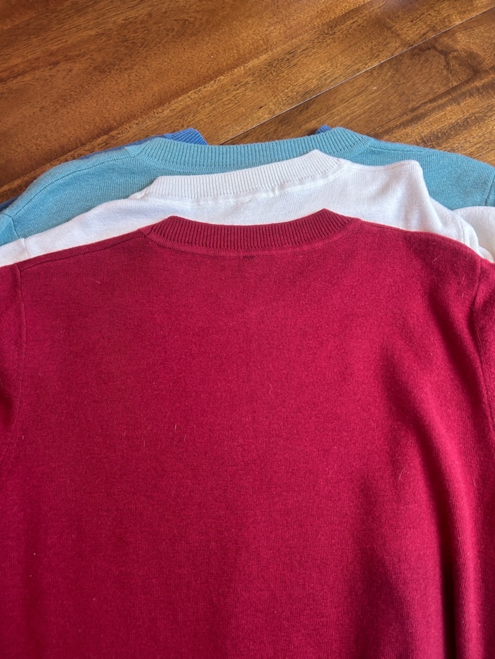 4 Classic Crew neck Summer Sweater - Ivory, Burgundy, Blue, Sage Bundle - Picture 5 of 8